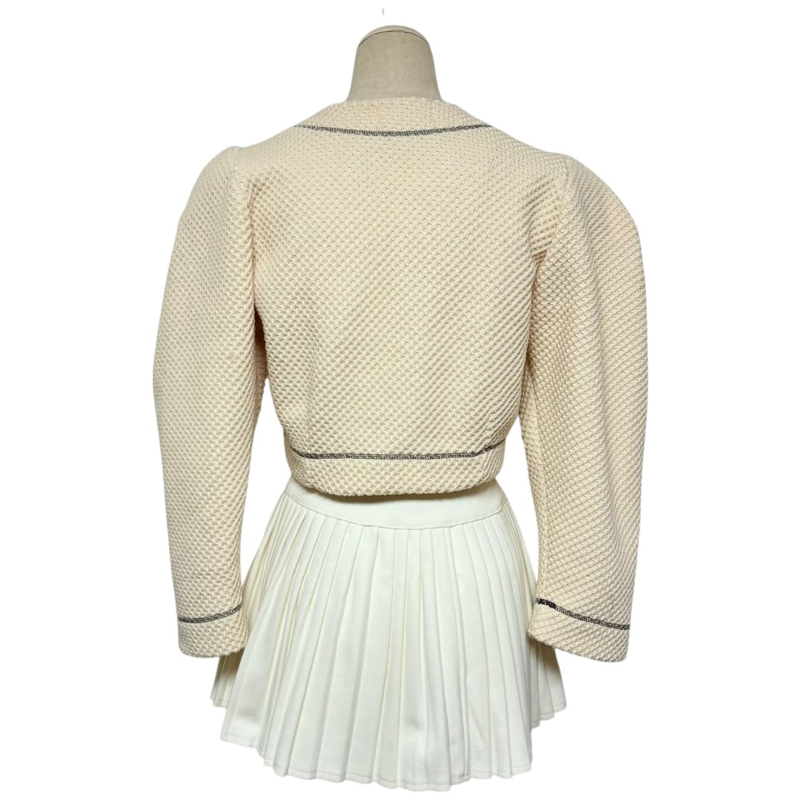 3736 베이지 크롭 퍼프자켓 상품이미지3