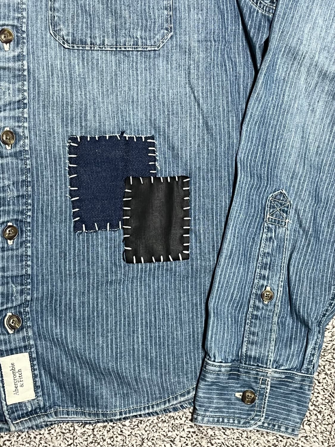 [L] Abercrombie sashiko denim shirt 상품이미지5