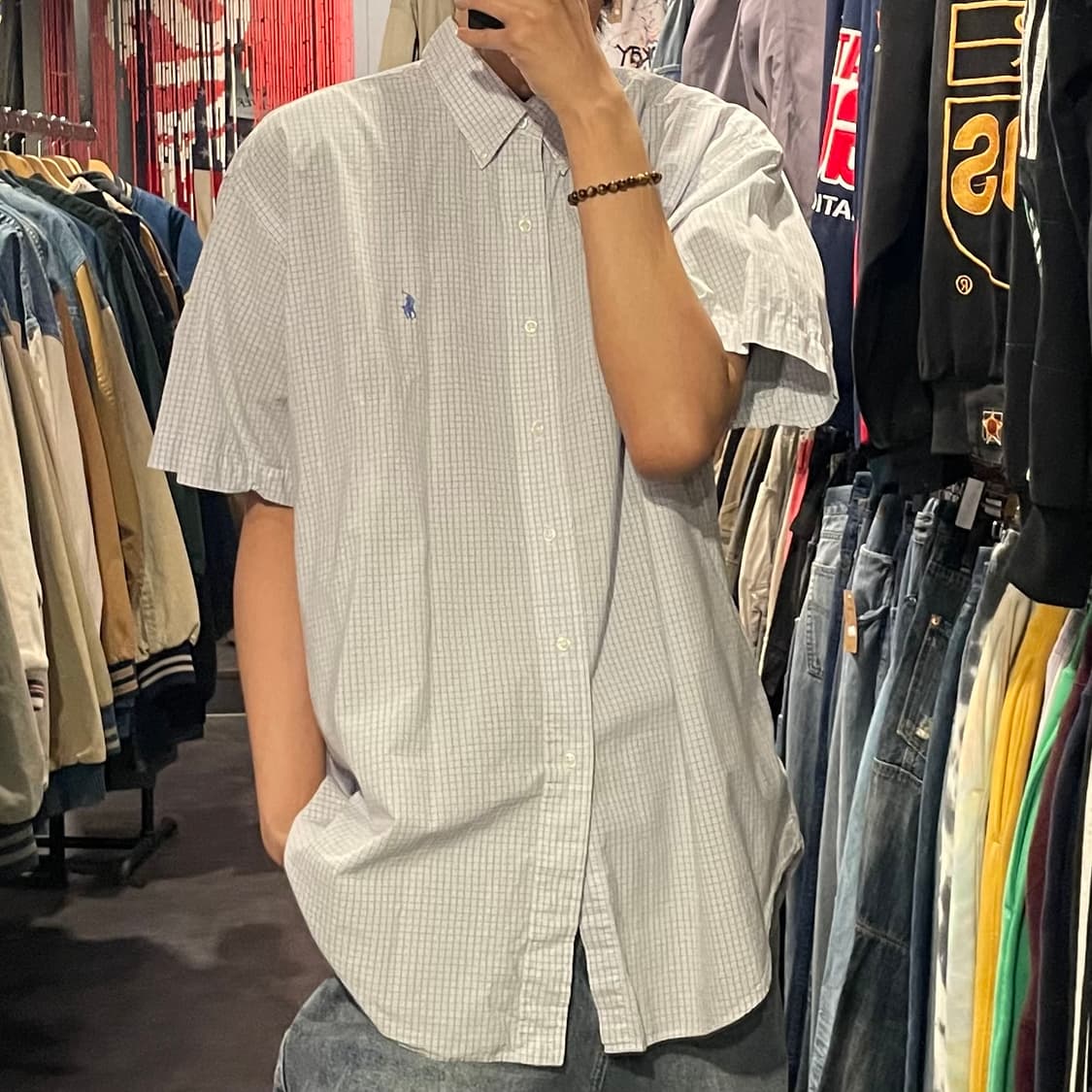 [IM] polo 폴로 체크 화이트 반팔셔츠 상품이미지3