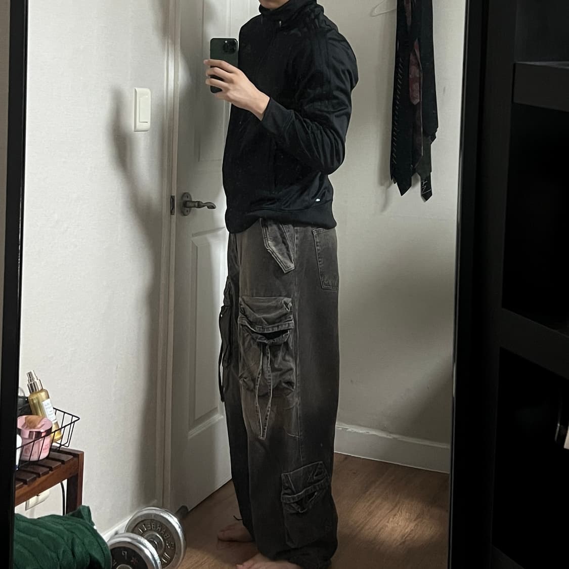 자라 품절템 그레이 그라디언트더티워싱 배기진 XL(34) 상품이미지4