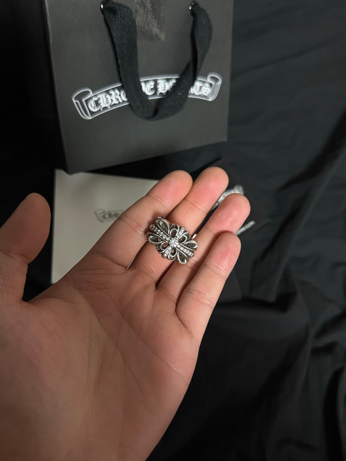 [20호] 크롬하츠 더블플로랄 링 파베다이아 상품이미지6