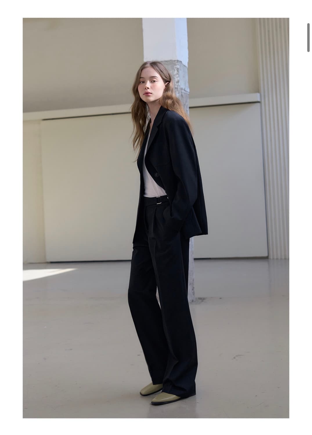 (새상품)(M) 드로우핏 우먼 2버튼 오버핏 싱글 블레이저 [BLACK] 상품이미지5