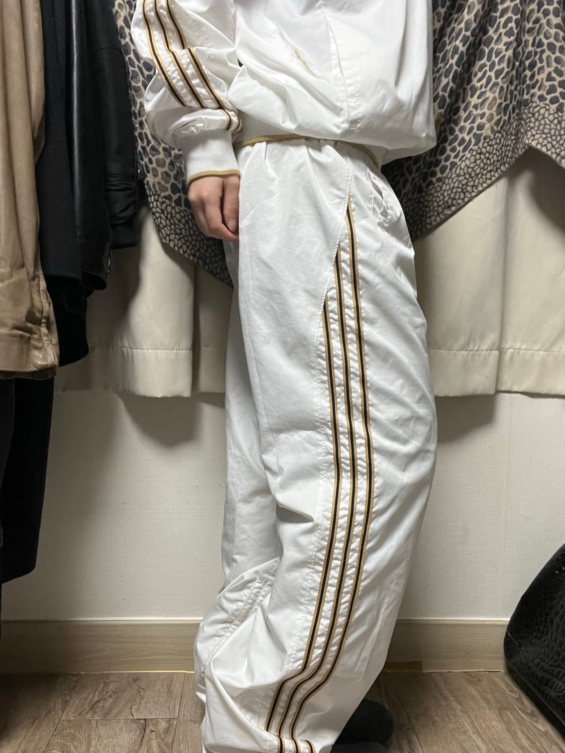 00s 아디다스 화이트 골드 메탈릭 셋업 웜업 져지 상품이미지7