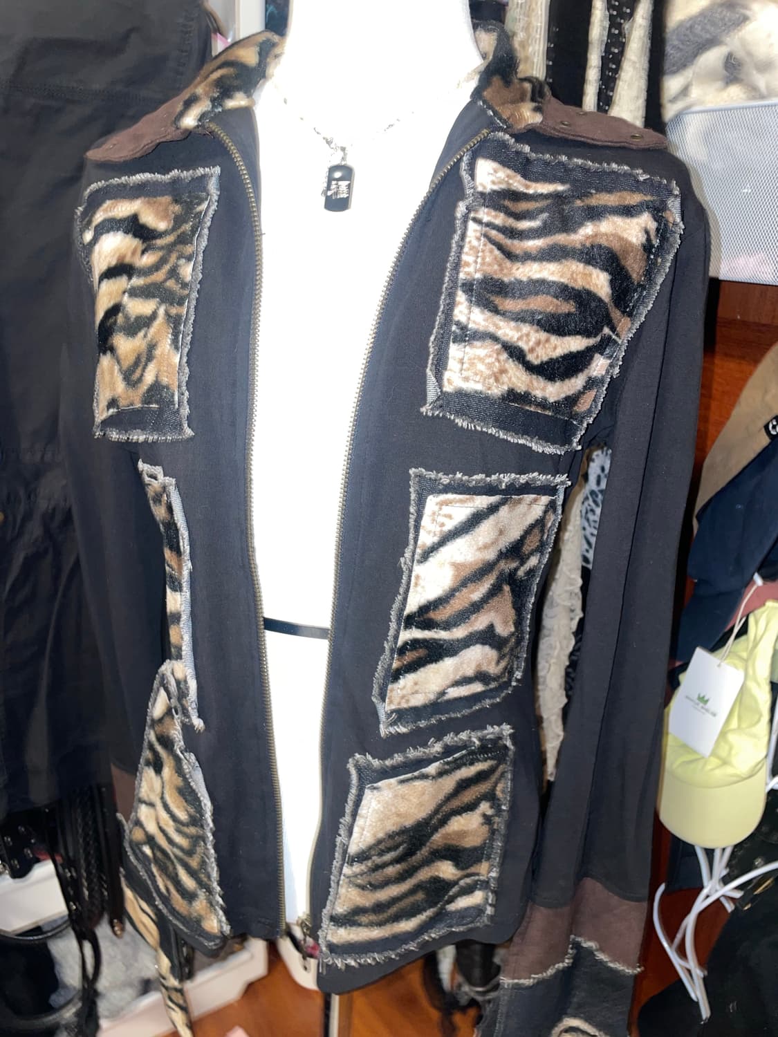 갸루 애니멀 패턴 집업 셔츠 상품이미지5