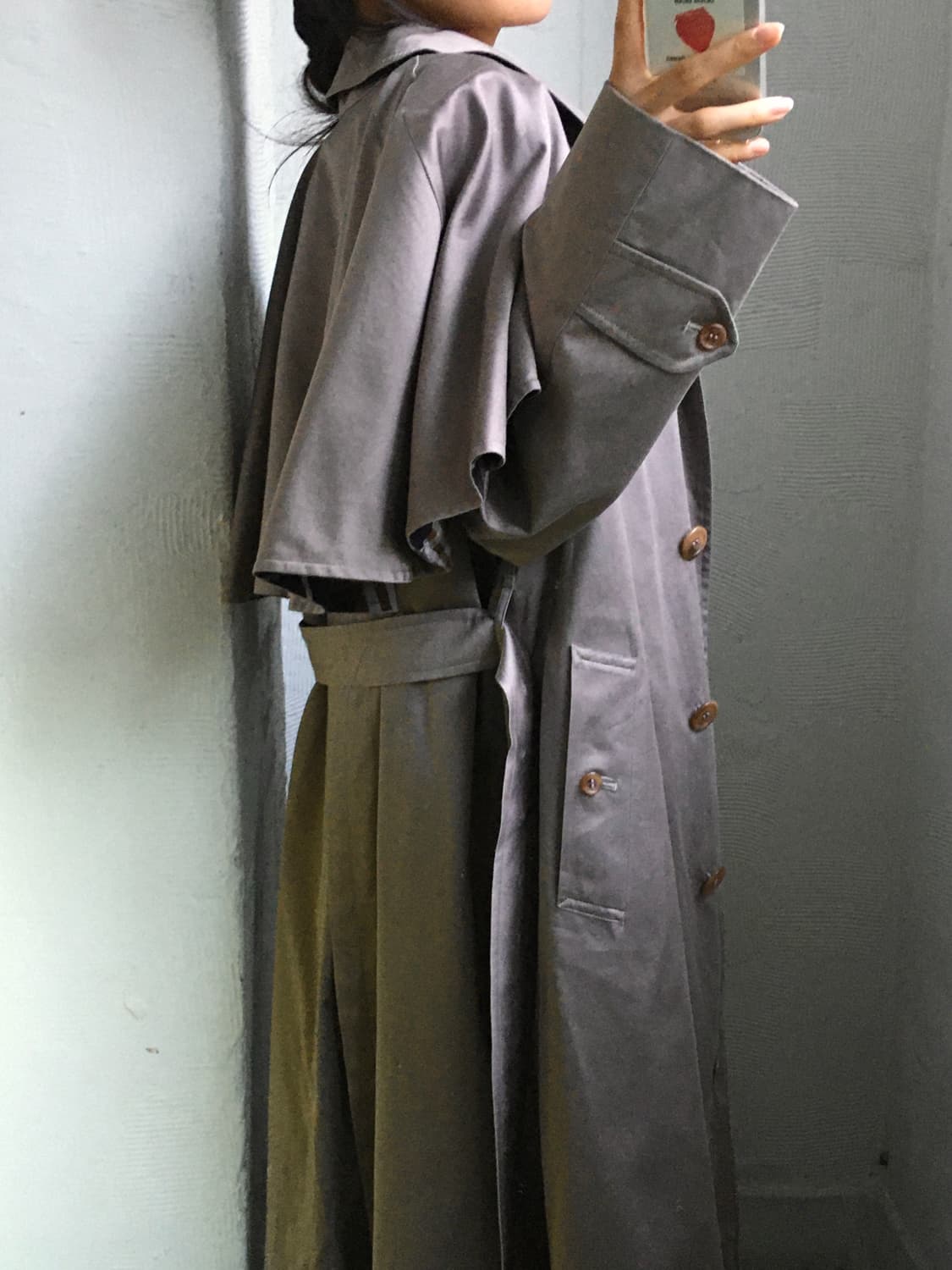 Burberry 버버리 퍼플베이지 케이프 코트 상품이미지3