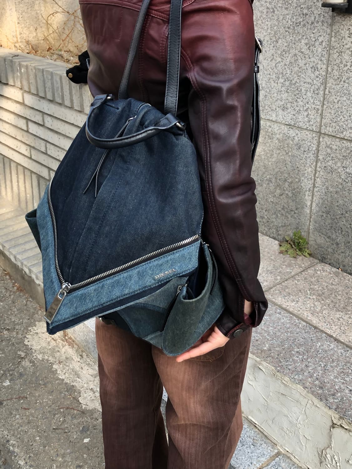 two-tone denim zip backpack / diesel 상품이미지3