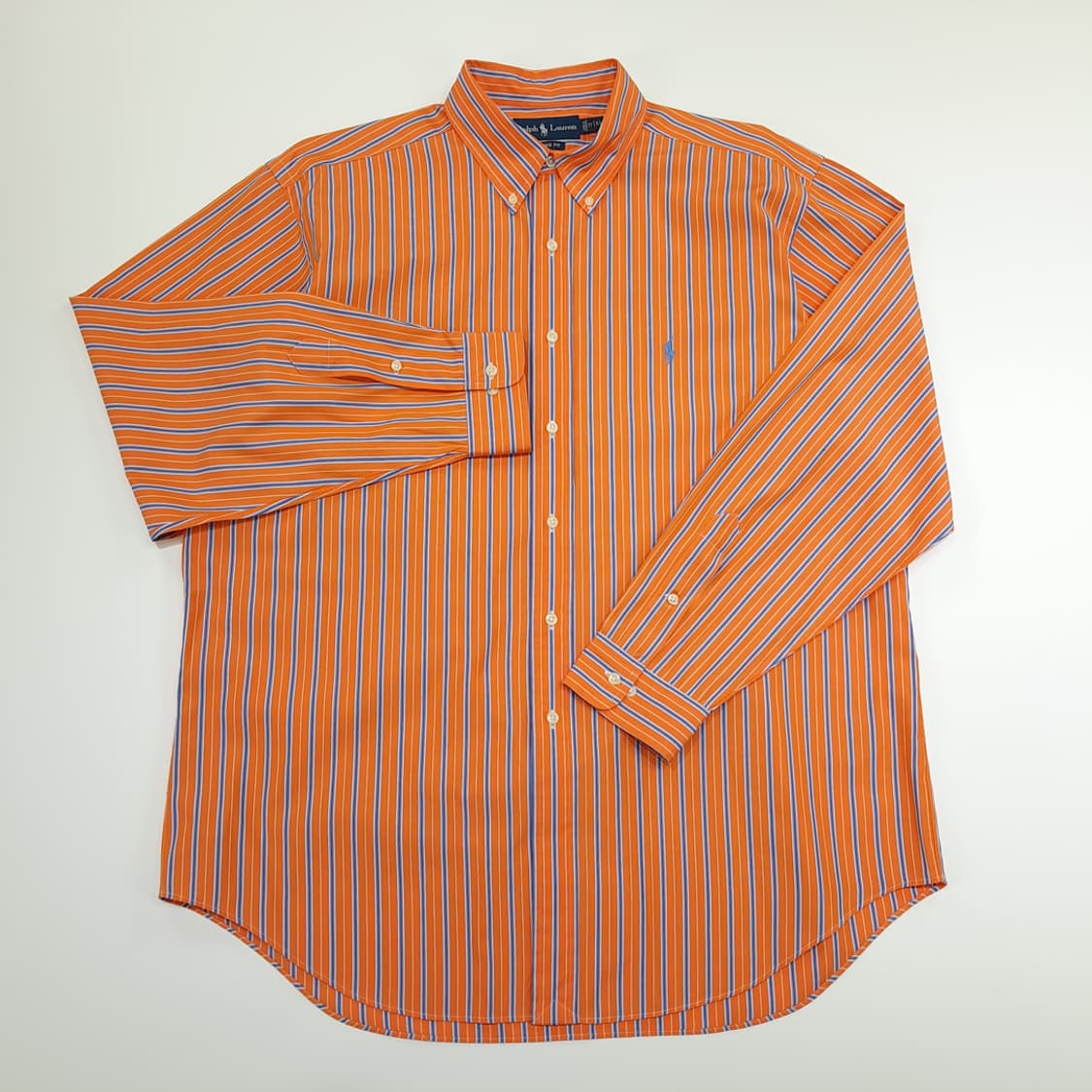 CN920 XL 폴로 랄프로렌 오렌지 스트라이프 긴팔 셔츠 남방 상품이미지2