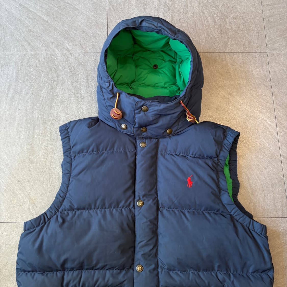 폴로 정품 네이비 덕다운 푸퍼 패딩 조끼 상품이미지3