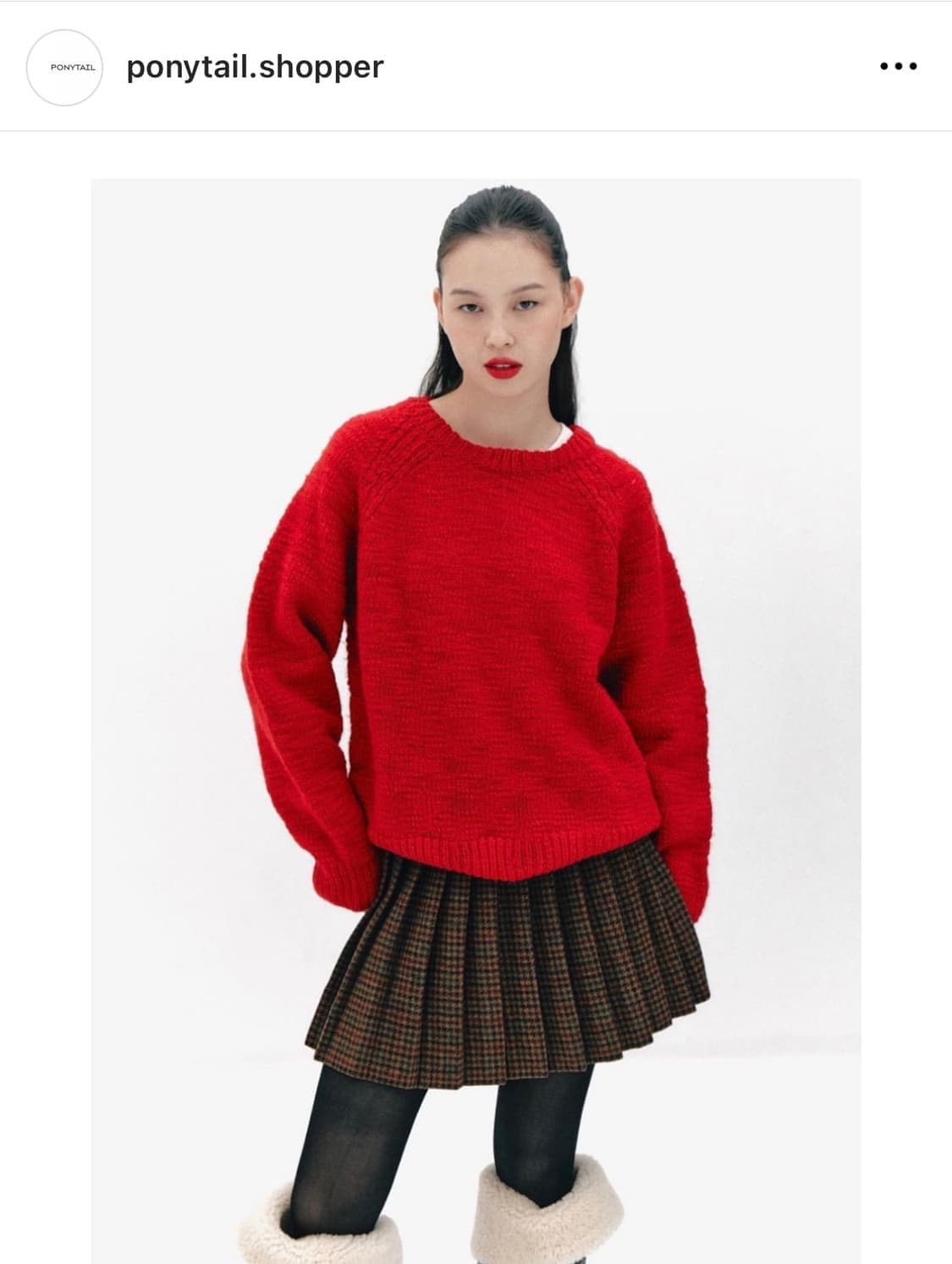 포니테일 래글런 풀오버 니트 free size 상품이미지2