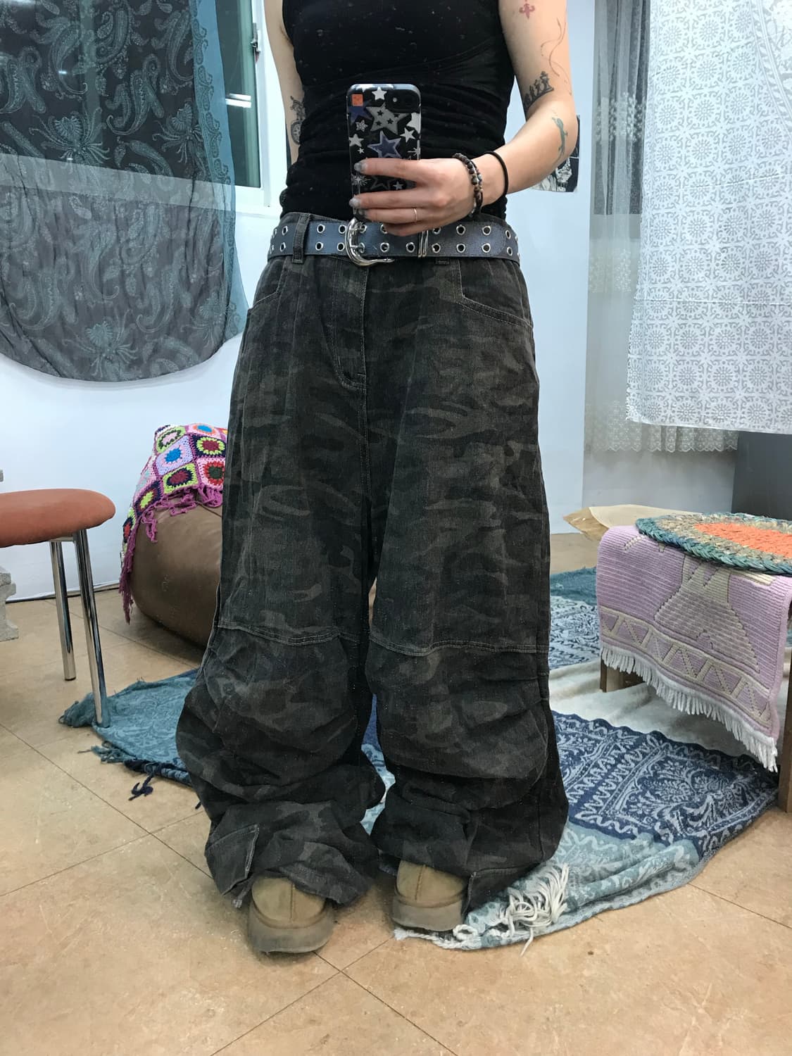 빈티지 더블니 카모팬츠  상품이미지1