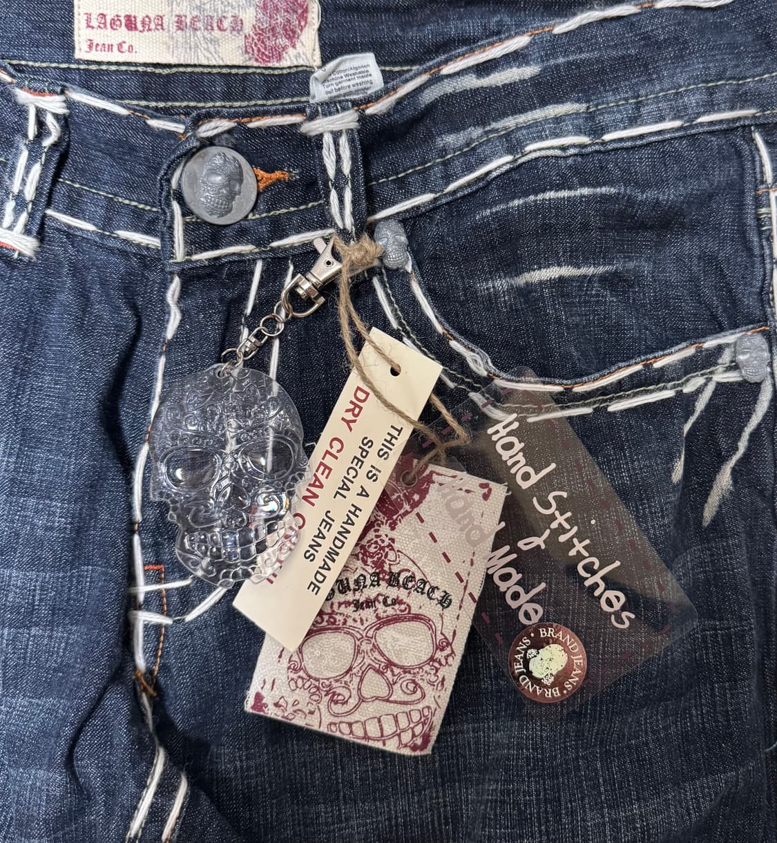 라구나비치 스컬 고딕 스티치 데님팬츠 상품이미지8
