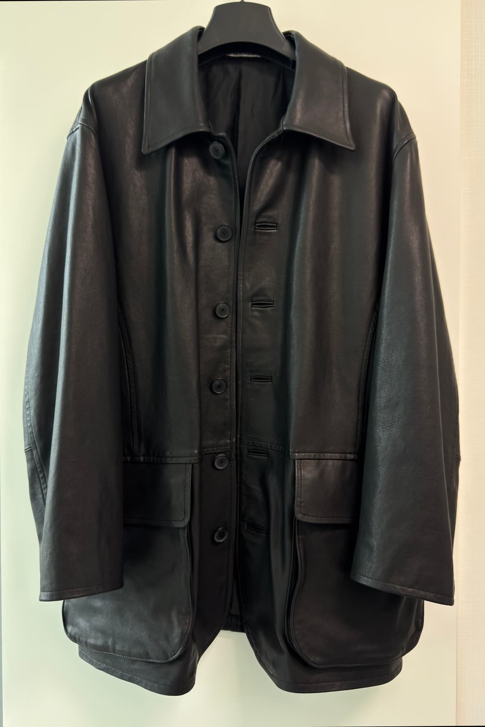 오라리 램 레더 블루종 블랙 자켓 상품이미지1