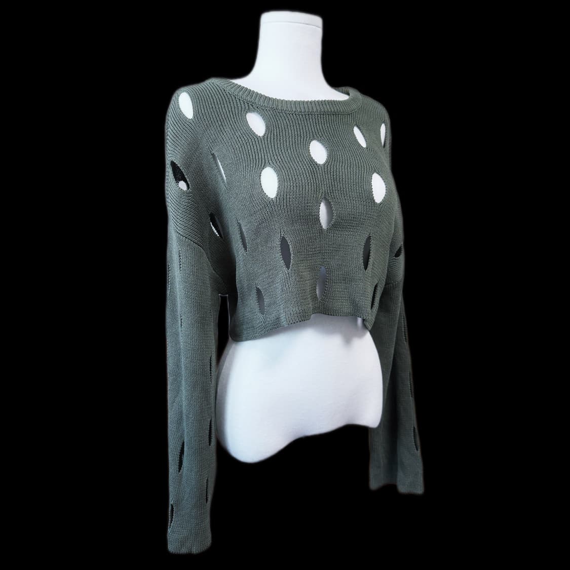 Murua 데미지 디스트로이드 펀칭 그런지 펑크 고스 니트 상품이미지1