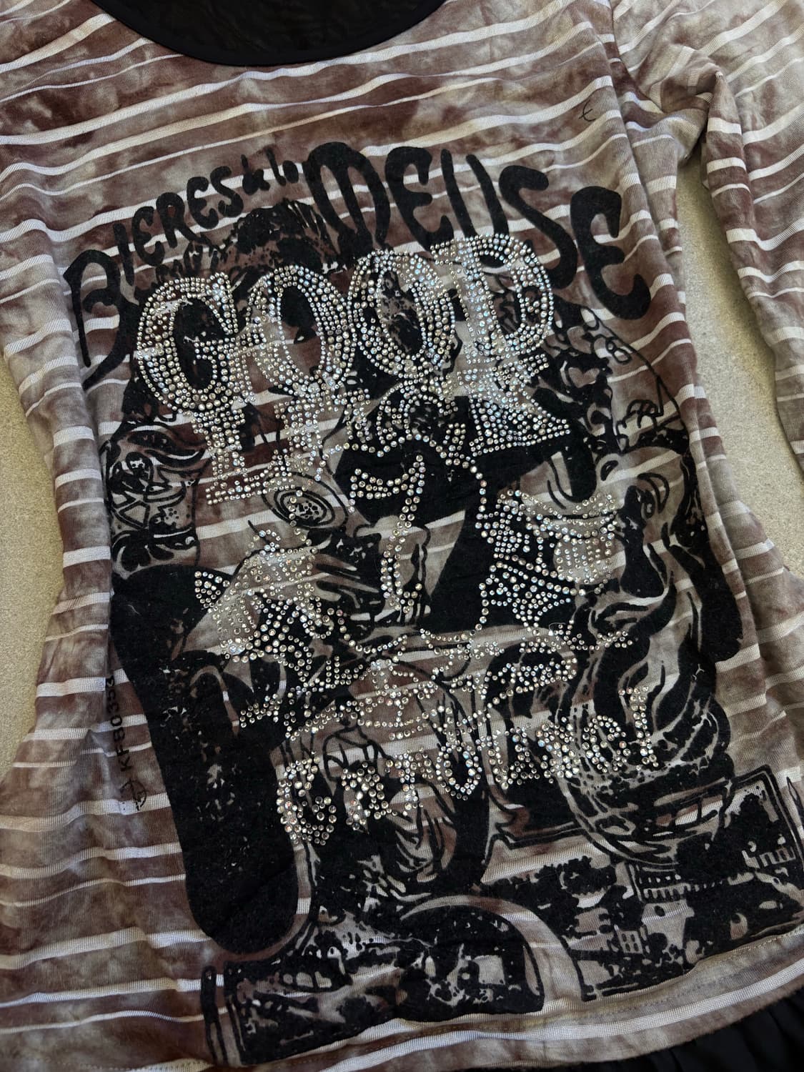 벨벳 스트라이프 큐빅 원피스 상품이미지2