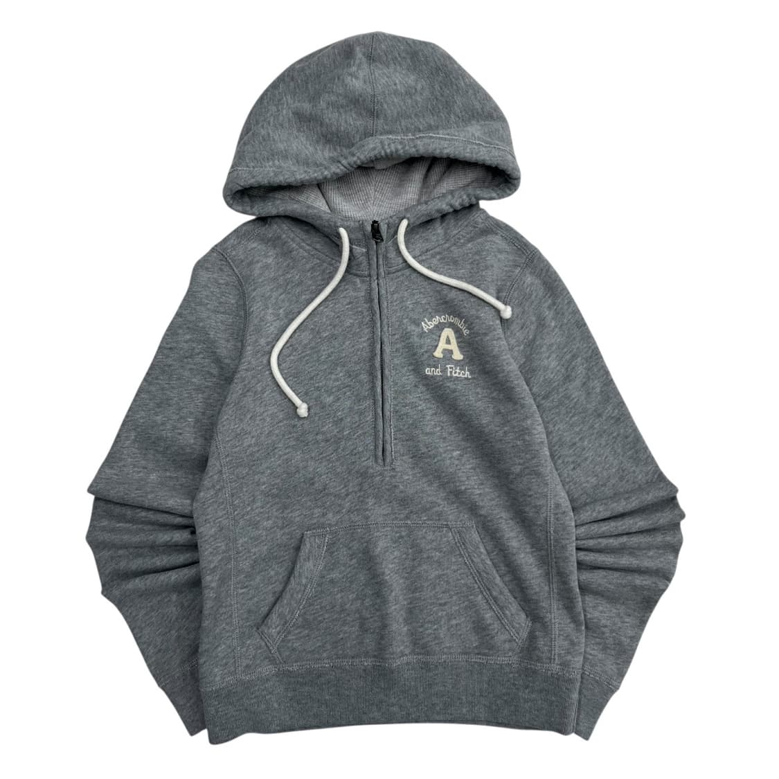 아베크롬비 센터로고 그레이 후드 반집업 S 상품이미지3