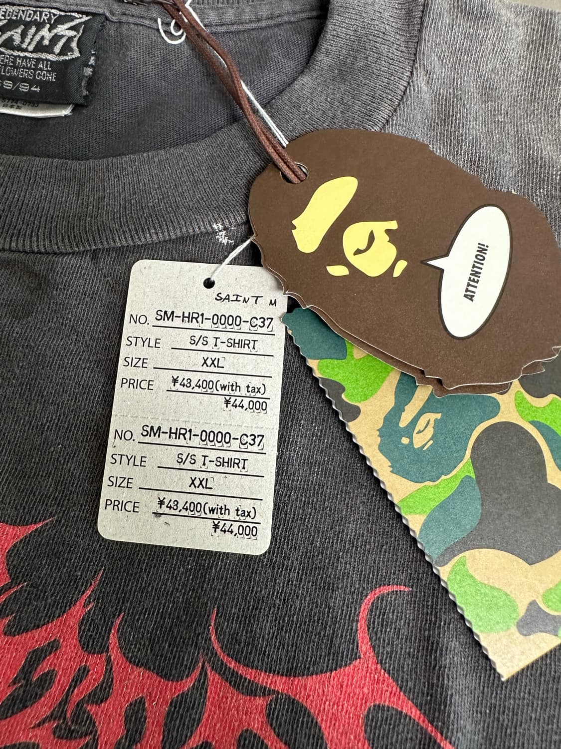 [XXL] 25FW 세인트미카엘 X 베이프 티셔츠 SAINT BAPE 상품이미지3