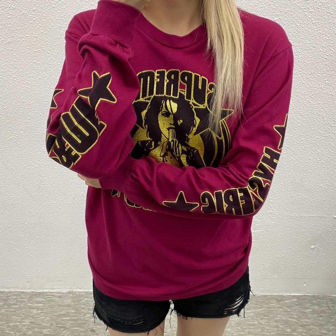 히스테릭글래머 x 슈프림 펑크맛 프린팅 와인 롱슬리브 S 상품이미지2