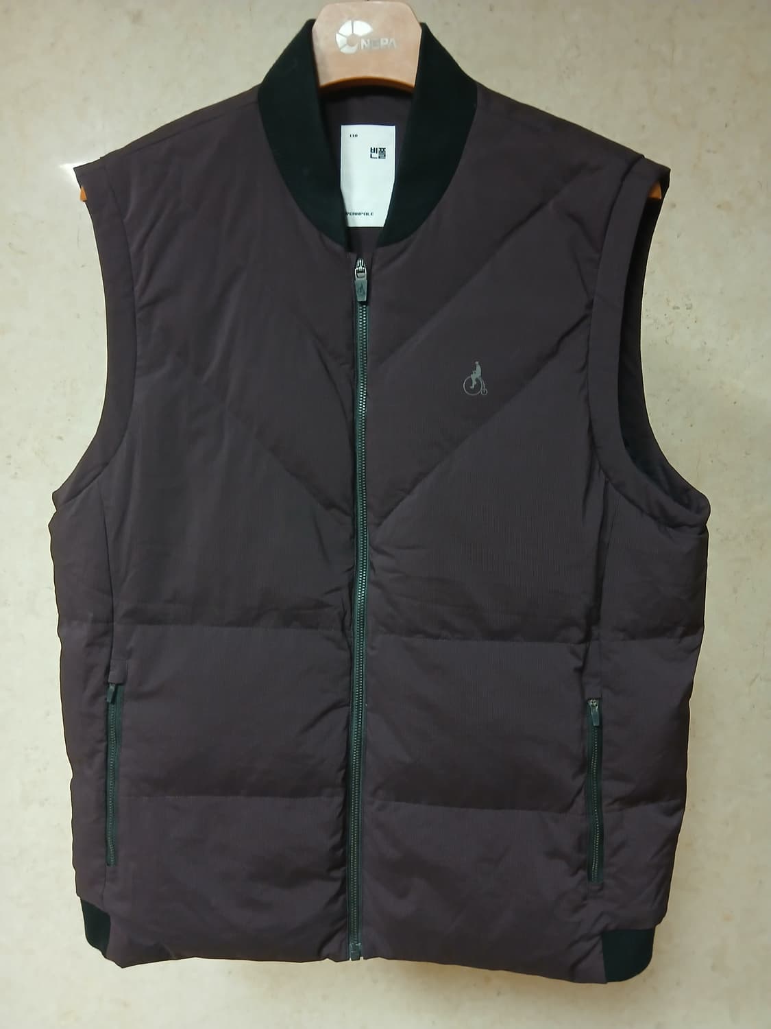 빈폴 덕다운 패딩조끼 110사이즈 버건디 상품이미지1