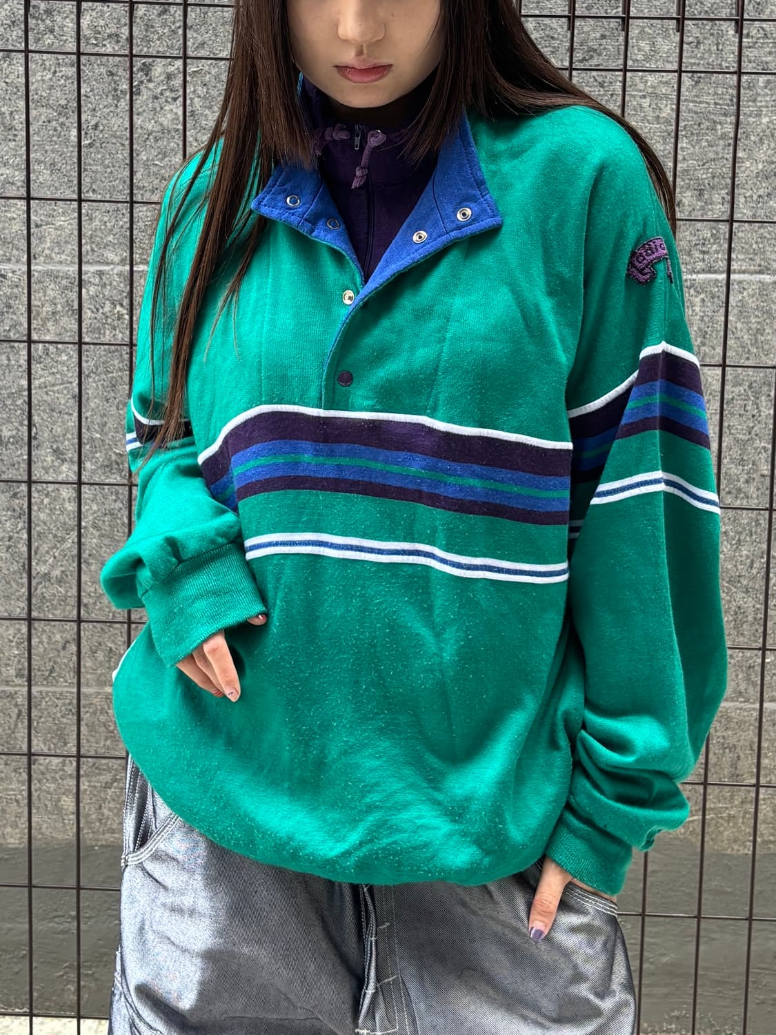 Adidas그린 스트라이프 맨투맨 상품이미지4