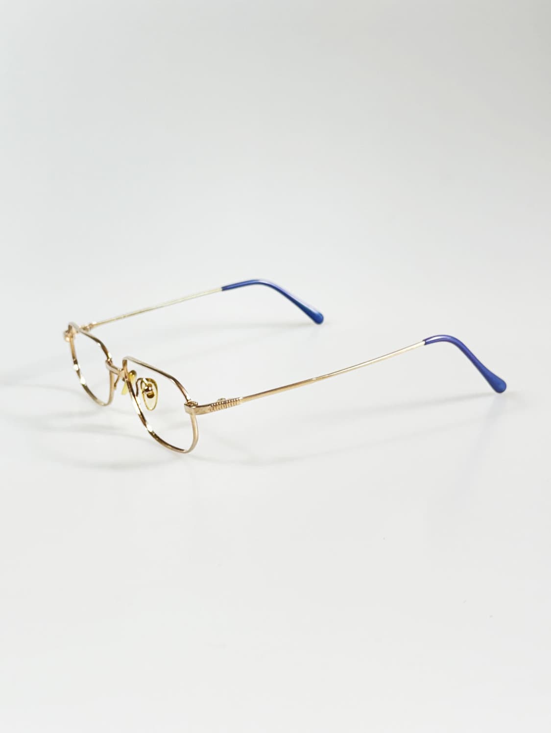 90s JENOBIA 골드 메탈 슬림 스퀘어 빈티지 안경 상품이미지3