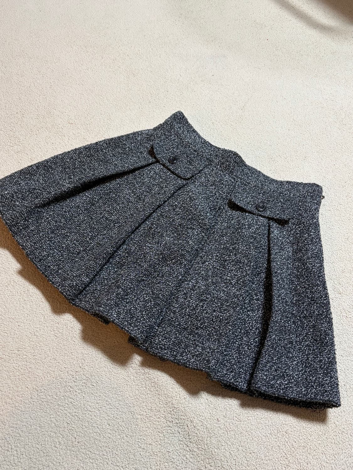 GROVE 트위드 플리츠 스커트 S 상품이미지1