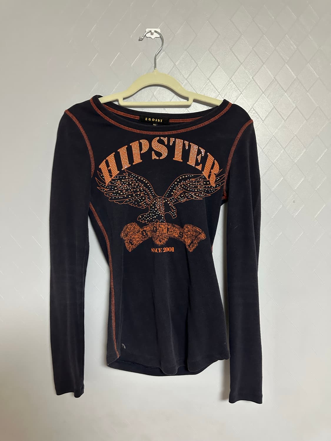 에고이스트 y2k 큐빅 레터링 롱슬리브 상품이미지1