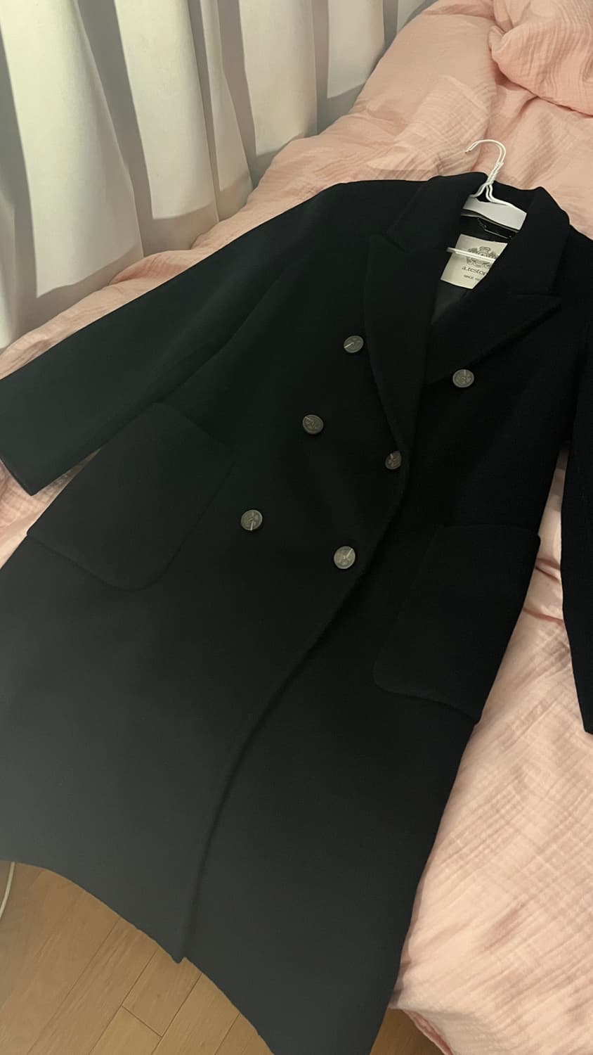 울 롱코트 네이비 상품이미지1