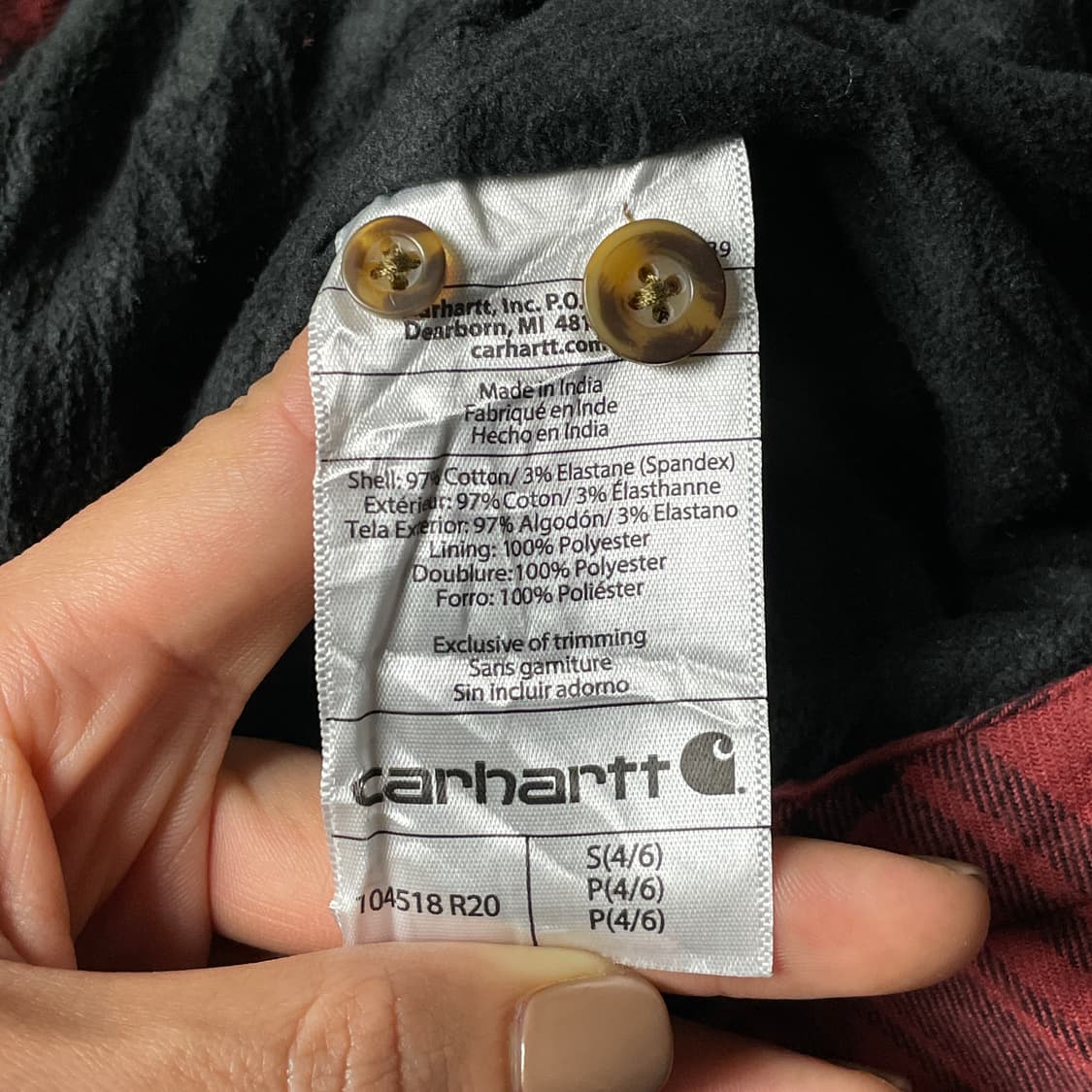 CARHARTT 칼하트 빈티지 레드 플란넬 체크 셔츠 A00860 상품이미지10