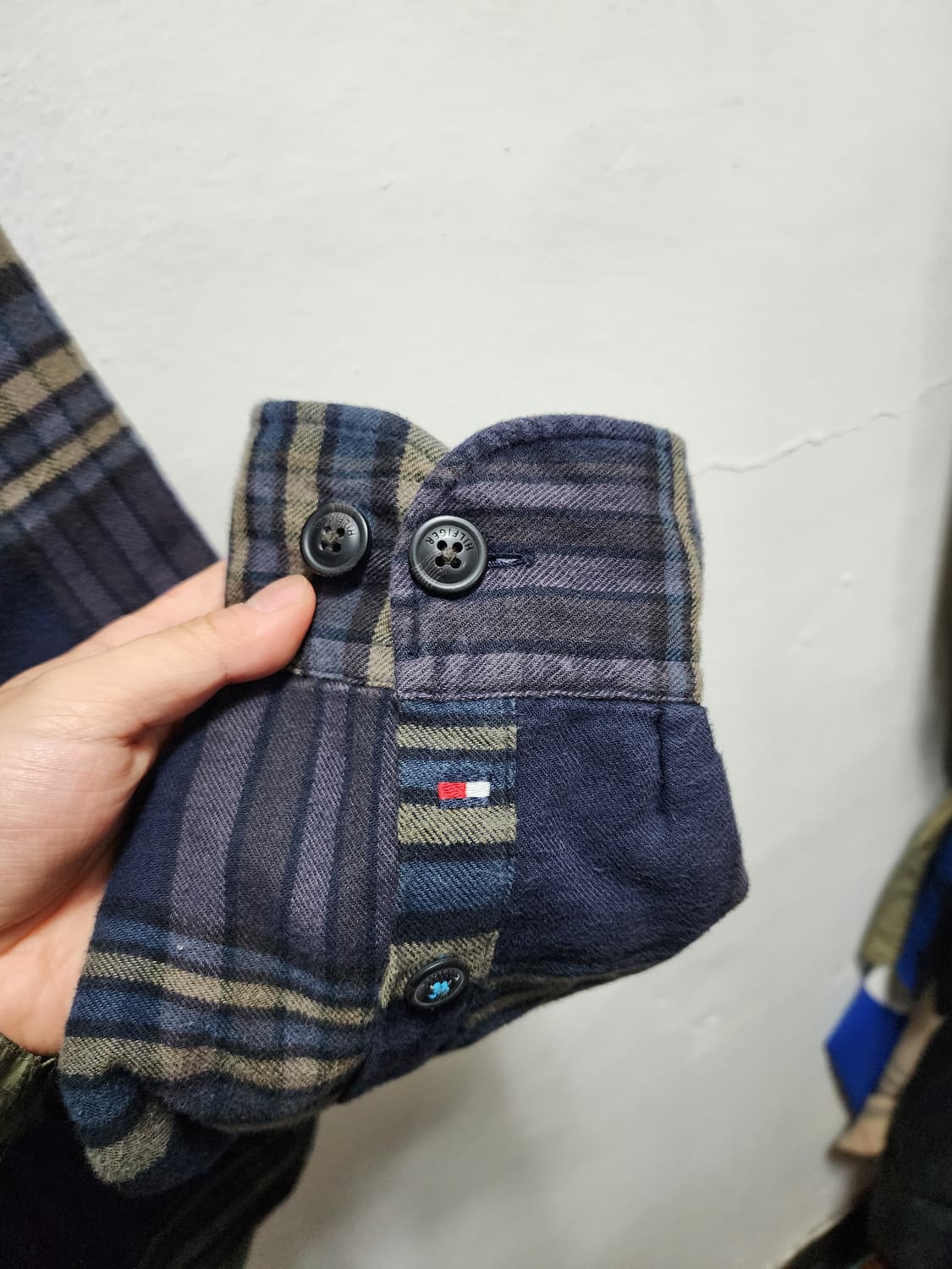 타미힐피거 뉴욕핏 누빔 네이비 체크 자켓 XXL 상품이미지2