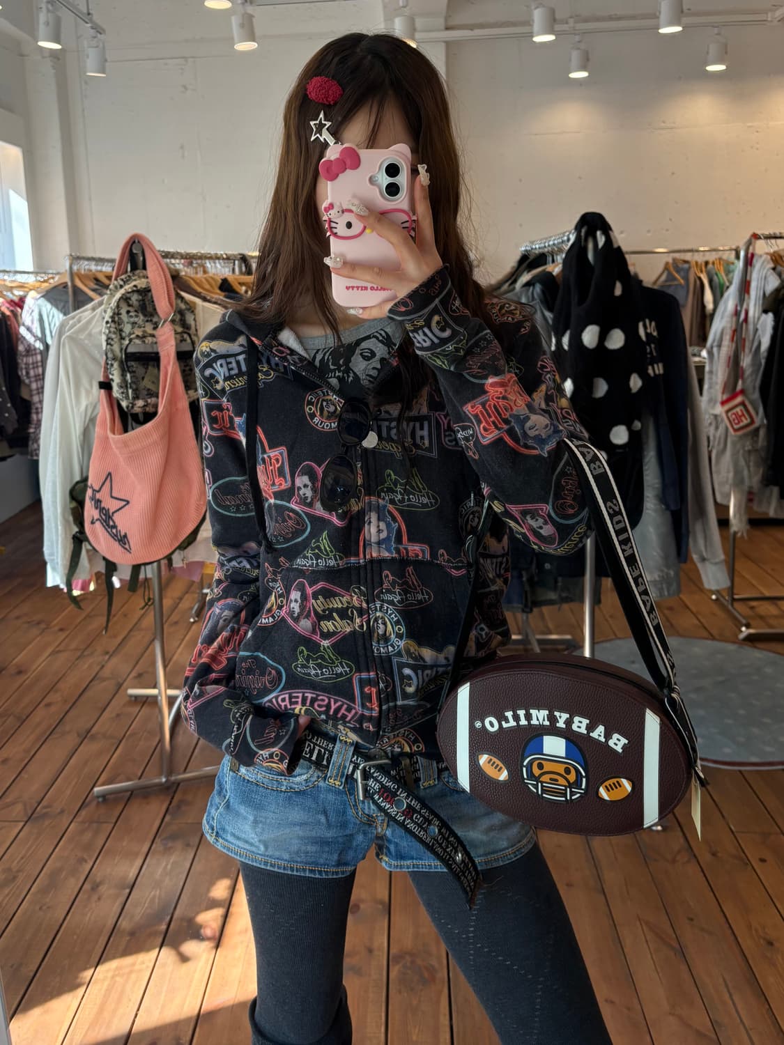 히스테릭글래머 패턴 후드집업 상품이미지4