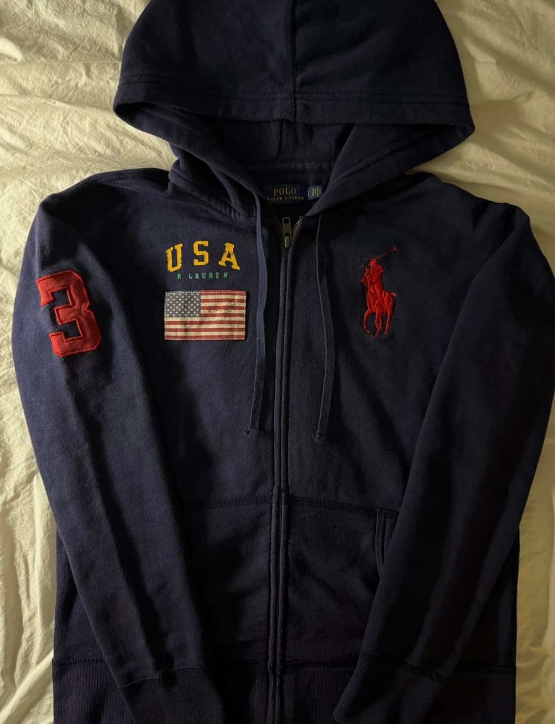 폴로 빅포니 성조기 후드집업 네이비 상품이미지2