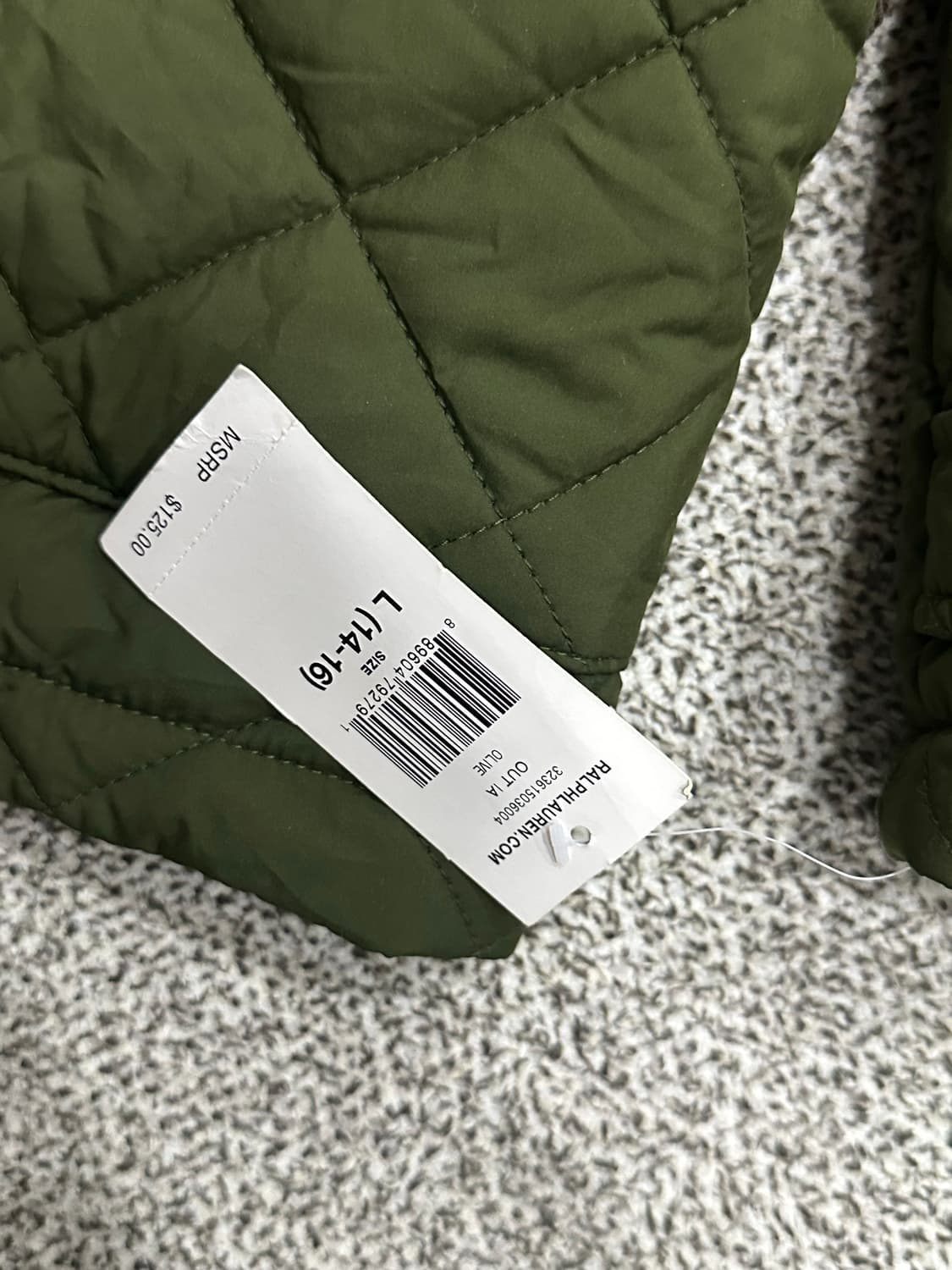 폴로 보이즈 퀼팅자켓 L (14-16)새상품 상품이미지3