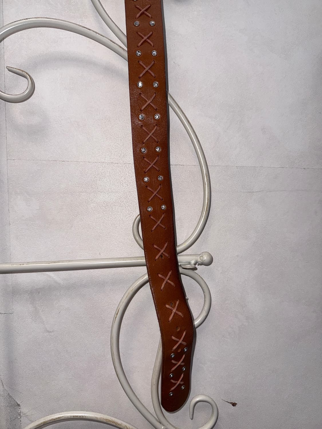 Brown western stitch cubic belt 상품이미지6