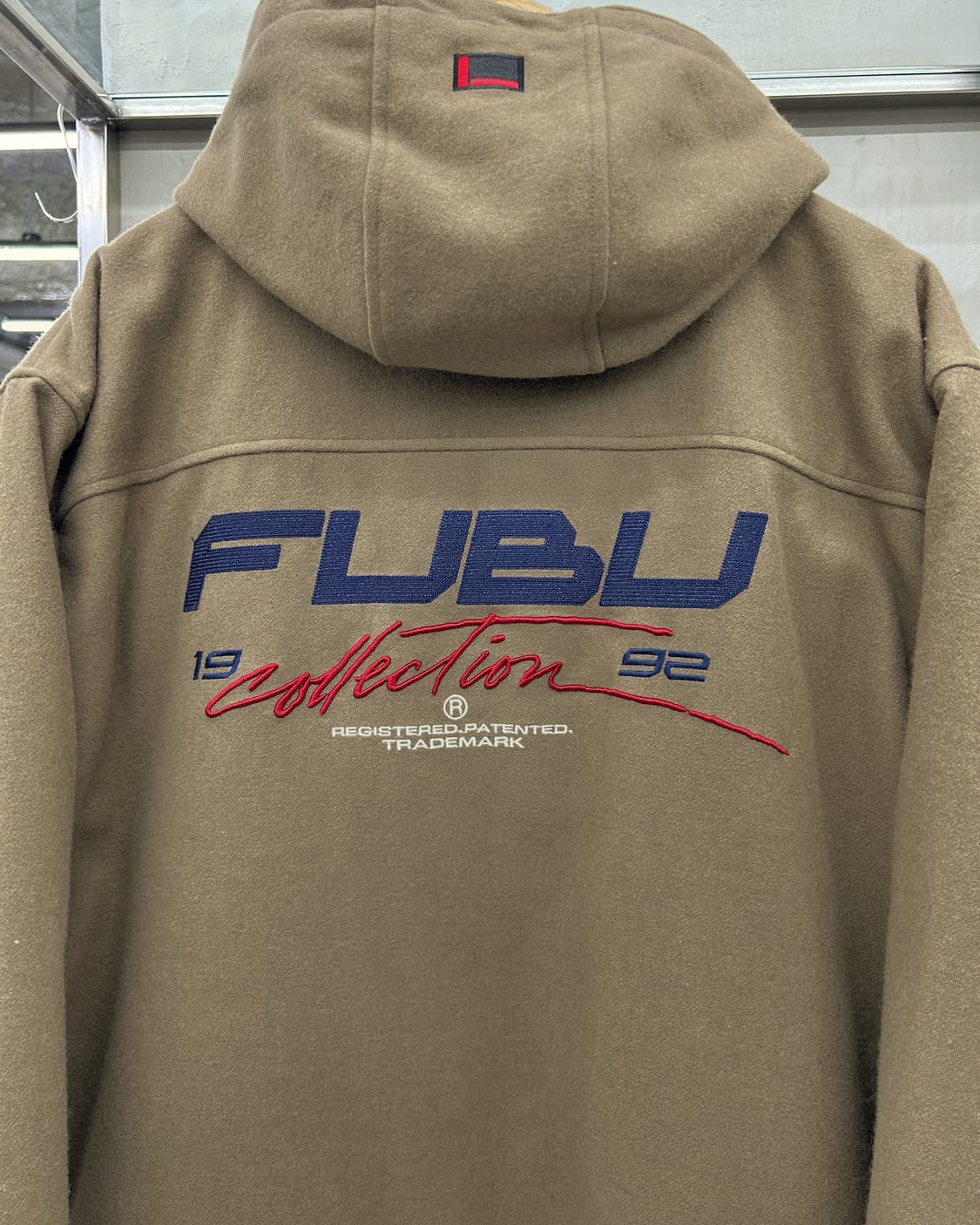 Fubu 00s 엠브로이더리 울 후드 자켓 베이지 상품이미지2