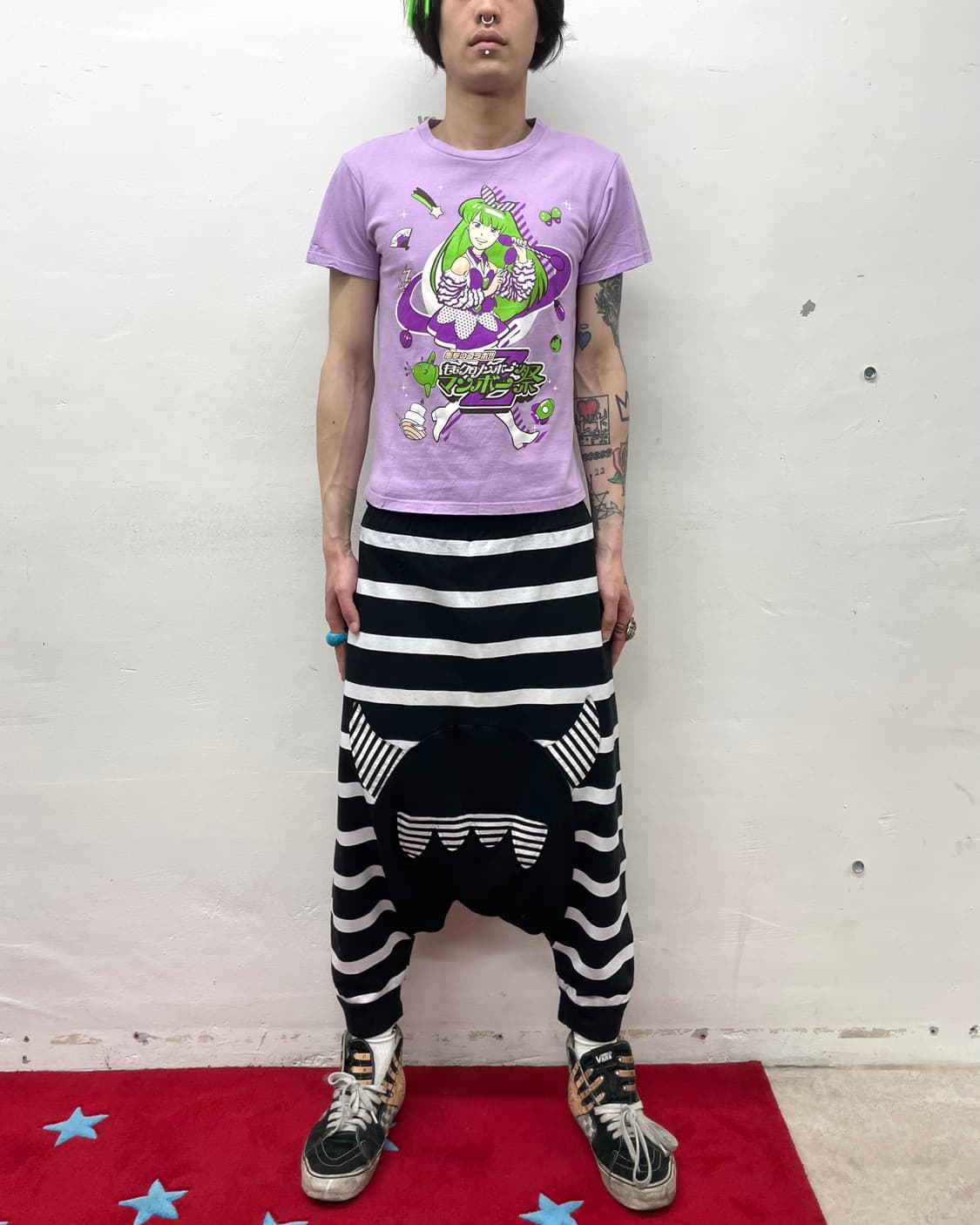Angel Blue Green Hair Girl Purple T 상품이미지2