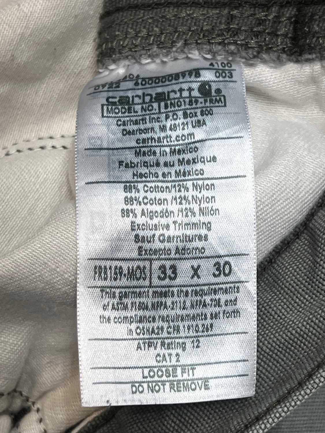 칼하트 FR 2112 CAT2 루즈핏 모스그린 상품이미지7