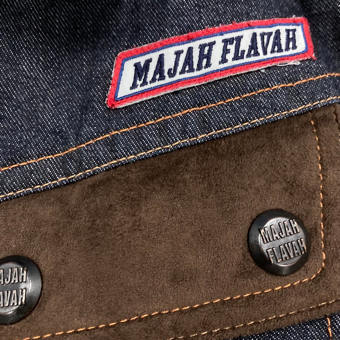 마자플라바 패치 로고 데님 베스트 자켓 상품이미지3