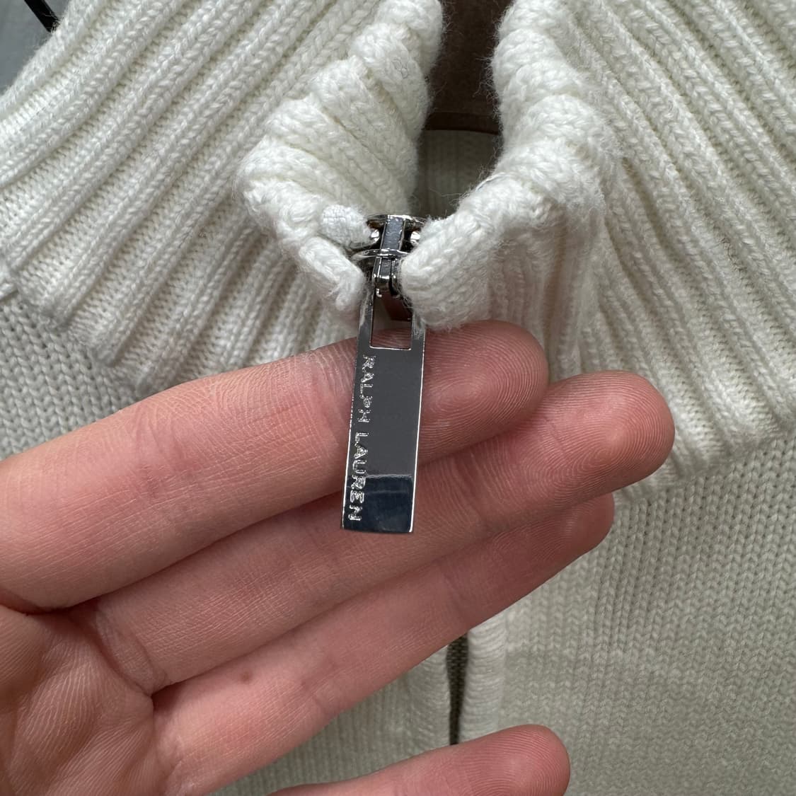 폴로 랄프로렌 하이넥 집업 핑크 포니 로고 포인트 화이트 상품이미지6