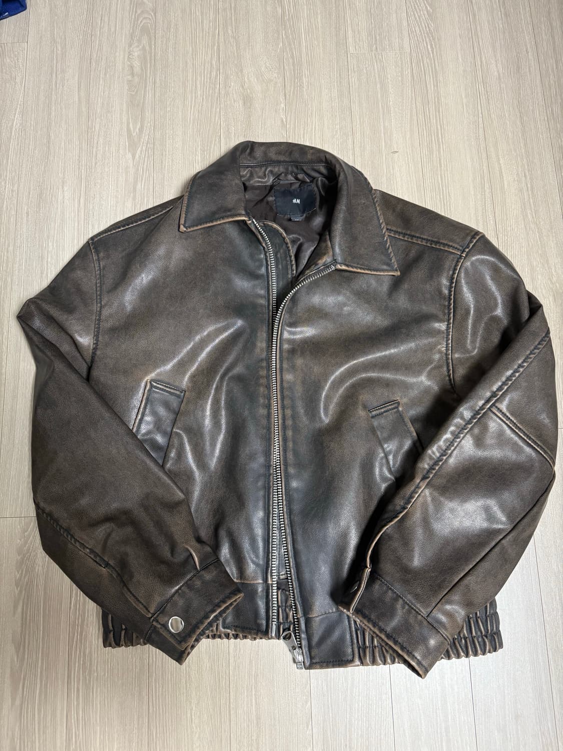 h&m 브라운 레더자켓 상품이미지1