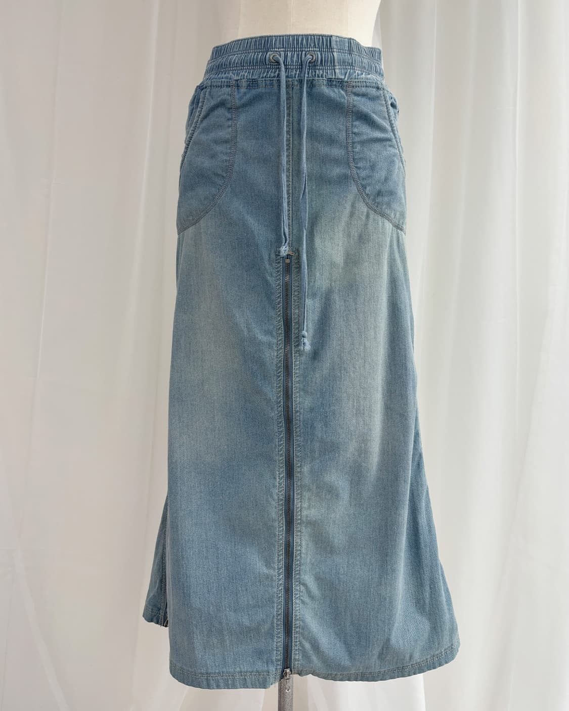 g.o.a vintage denim zipper long skirt 상품이미지7