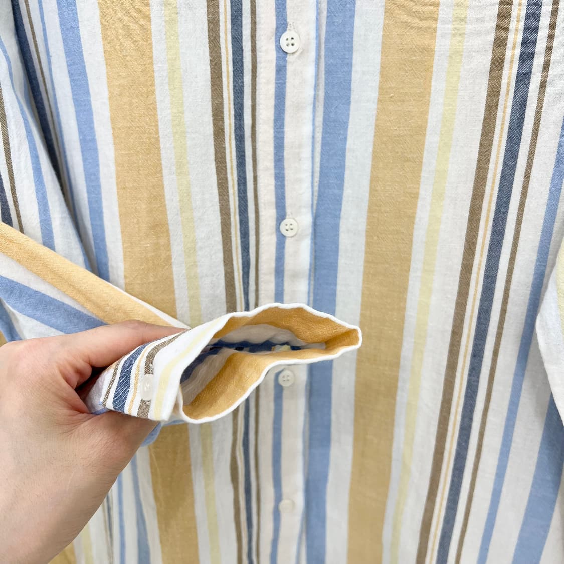 스트라이프 거즈면 셔츠 여성남방 상품이미지5