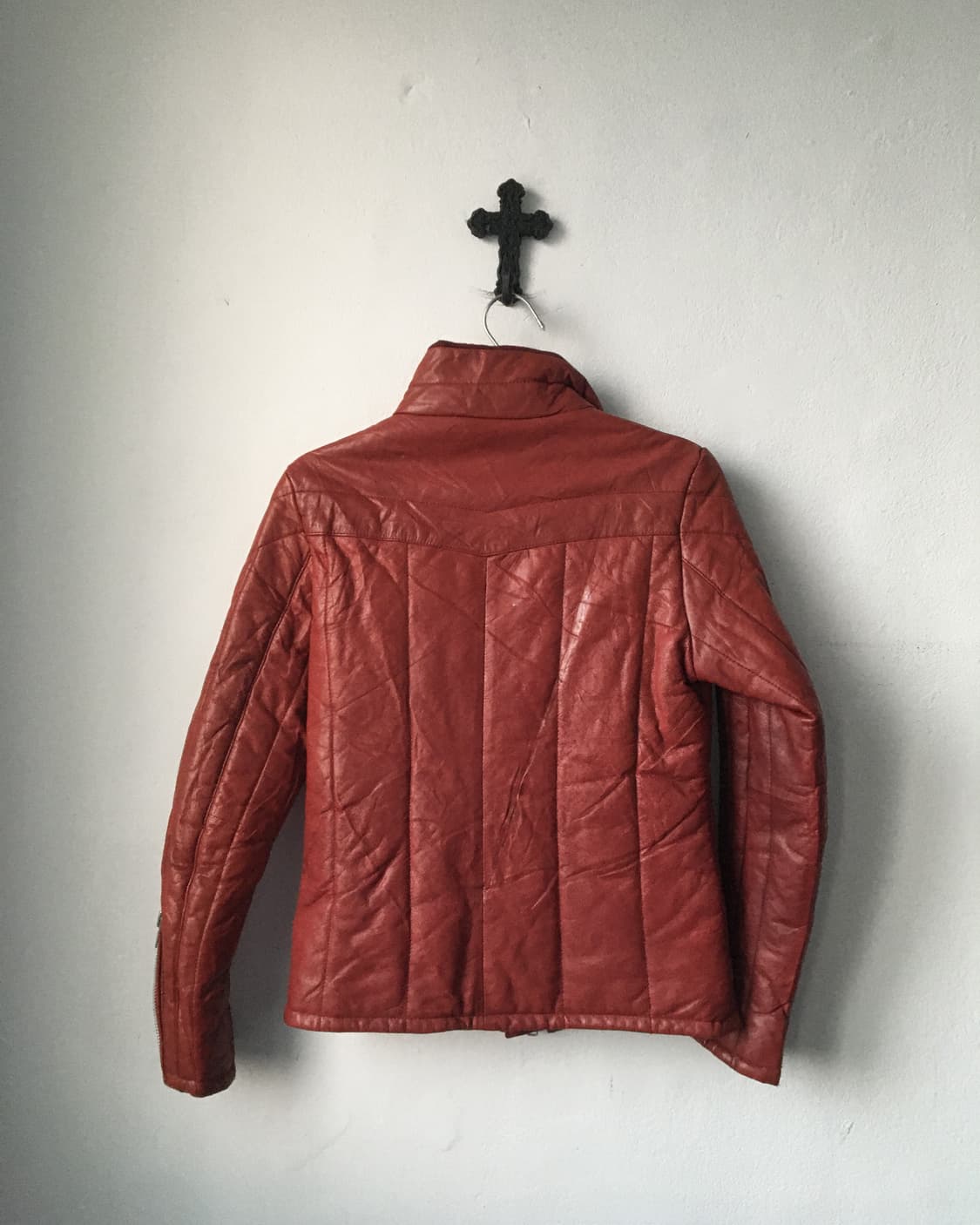 High neck leather jacket 상품이미지5