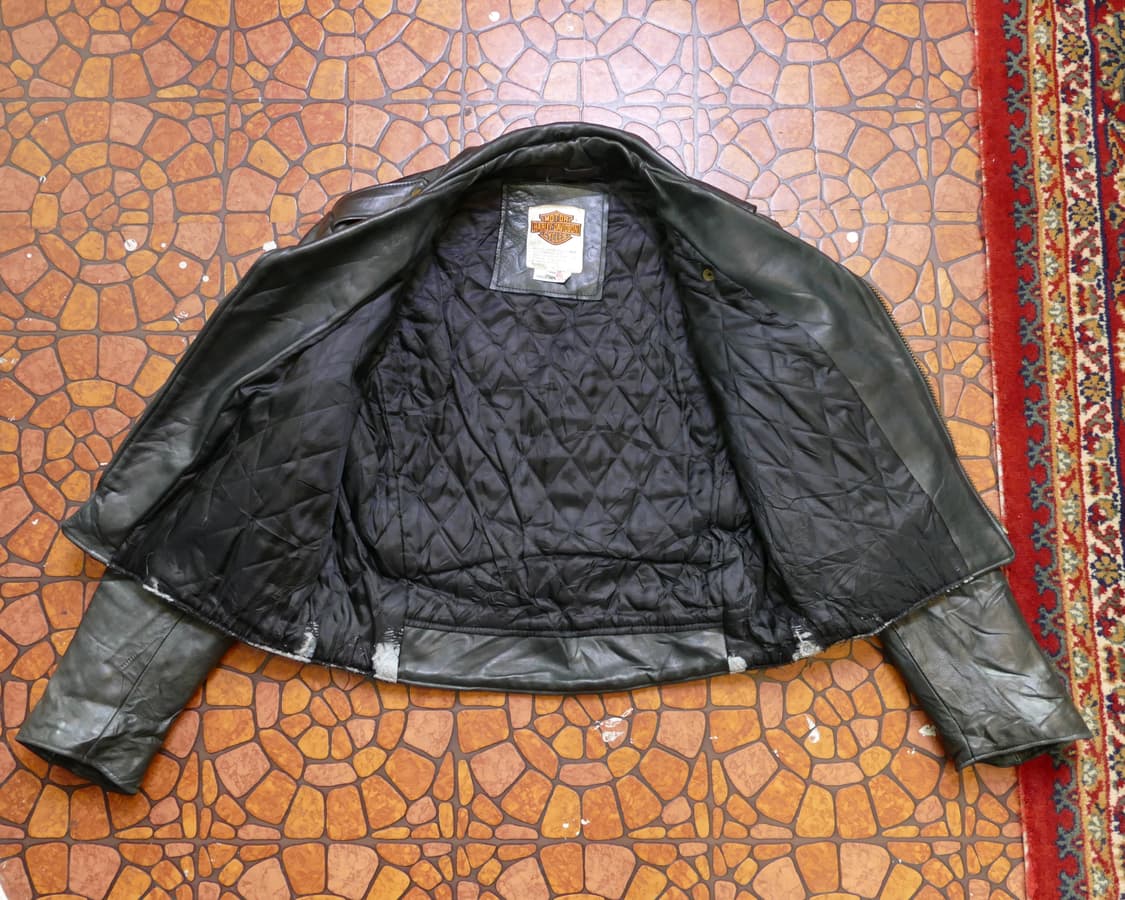 [L] USA 빈티지 Harley-Davidson 더블 라이더 레더 자켓 상품이미지3