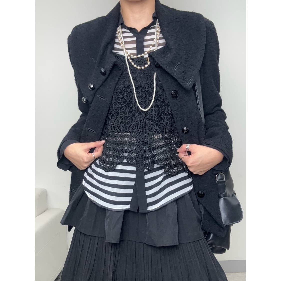 빈티지 블랙 울 자켓 상품이미지3