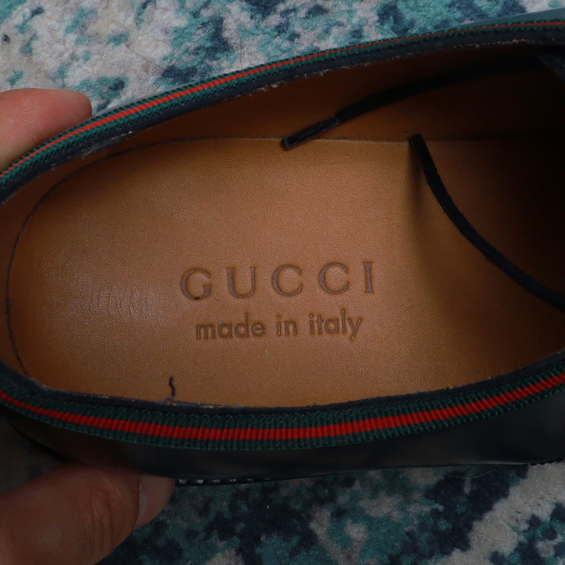 Gucci 구찌 웹 디테일 클래식 더비 구두 블랙 260정품 상품이미지5