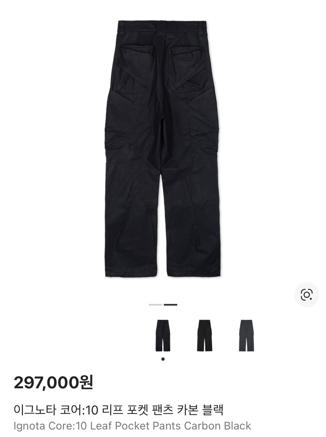 이그노타 코어:10 리프 포켓 팬츠 카본 블랙 상품이미지2