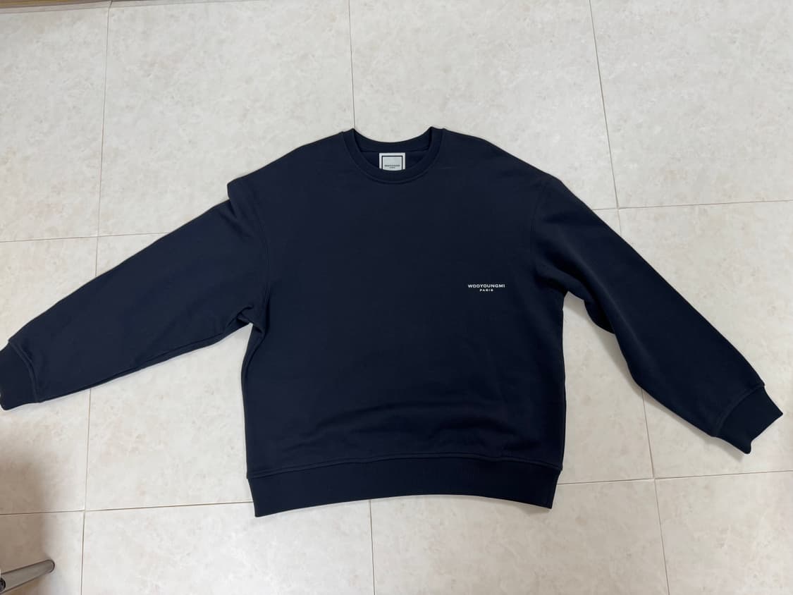 우영미 플라워 프린트 백로고 스웨트셔츠 네이비 - 22SS 46size 상품이미지2