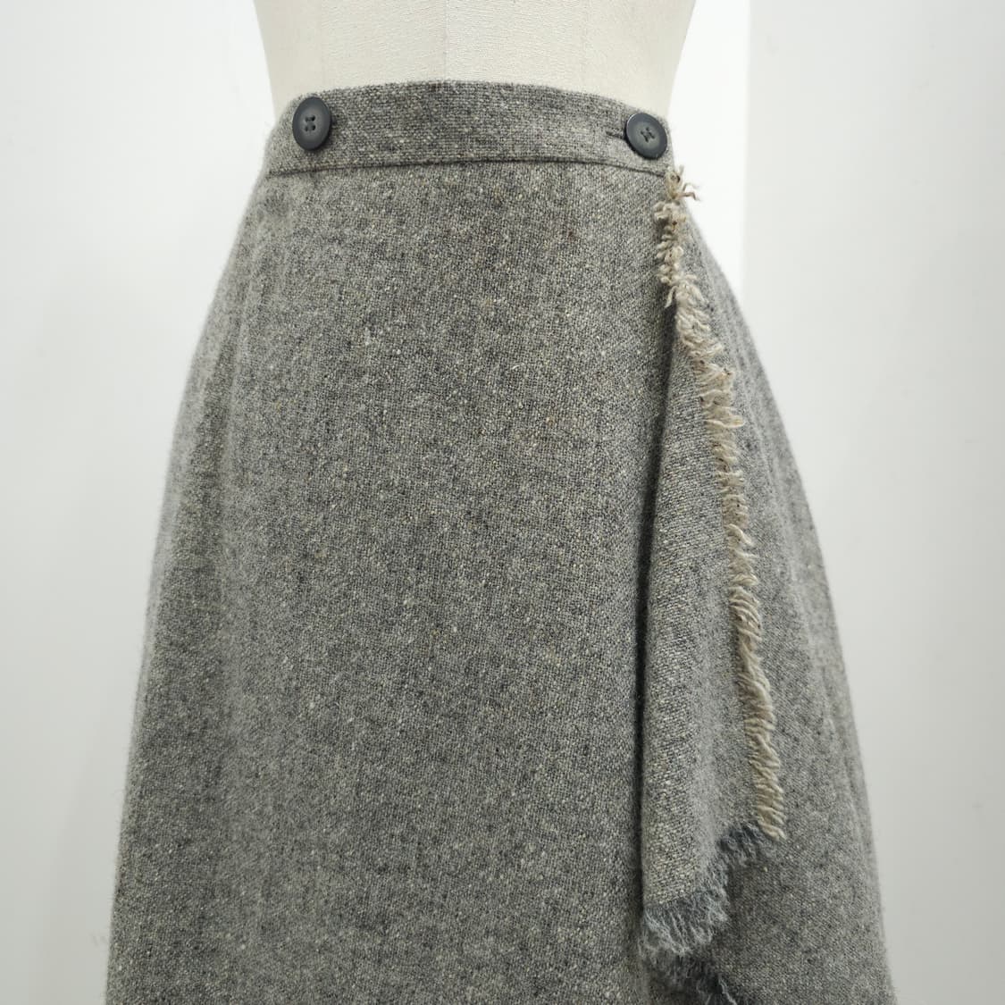 TRANS WORK 울 실크 그레이 랩스커트 상품이미지3