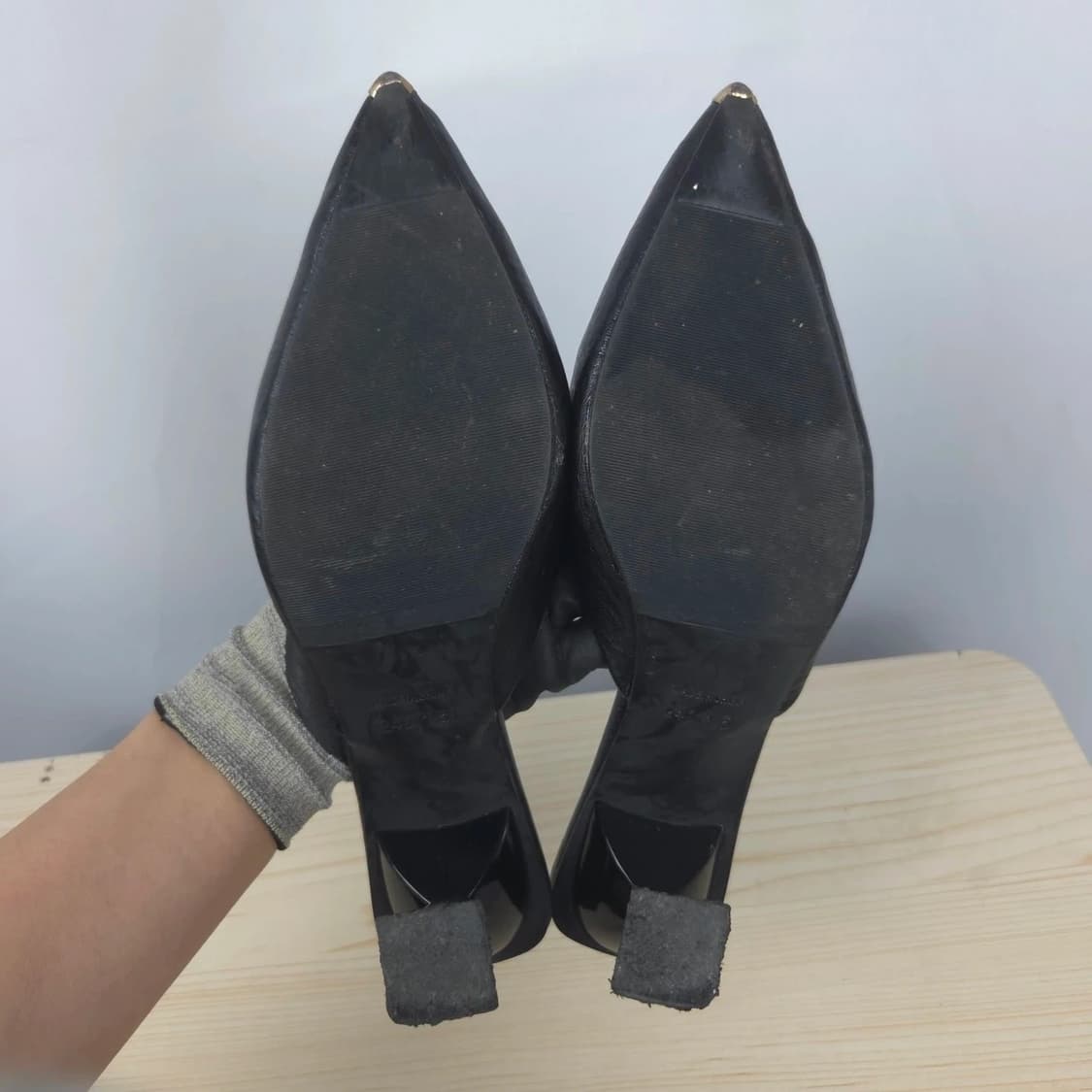 240 블랙 뮬 샌들 스틸레토 뾰족 앞코 구두 상품이미지4