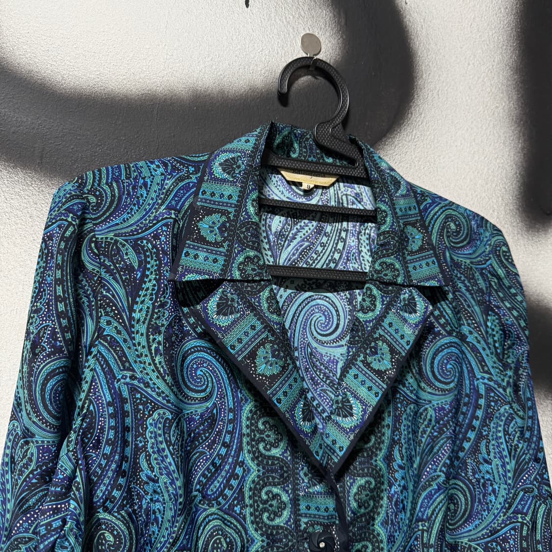 VTG 빈티지 페이즐리 패턴 블루 셔츠 자켓 상품이미지3